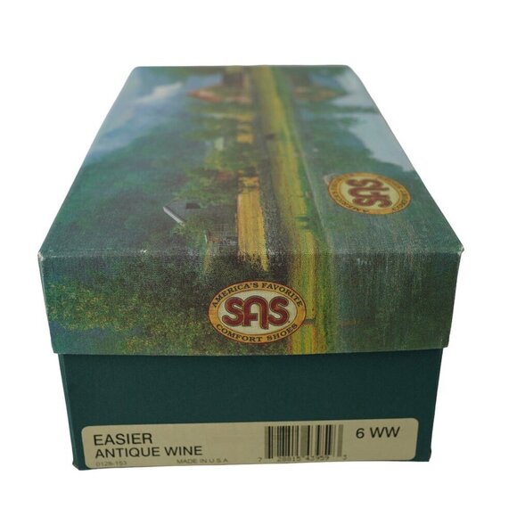 NWB SAS Women's Easier Slip-On Loafer Burgundy Leather Shoes Size 6WW - Picture 3 of 7